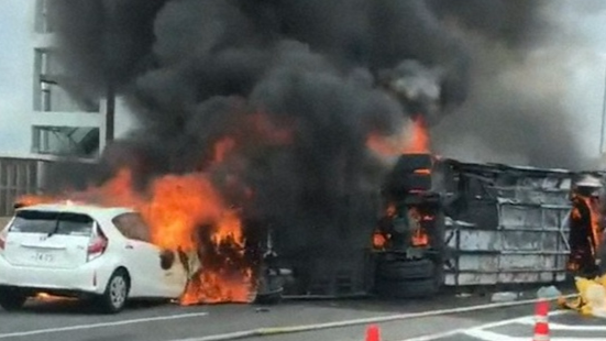 【衝撃】運行会社社長「運転手のミスあった」　名古屋高速バス炎上事故